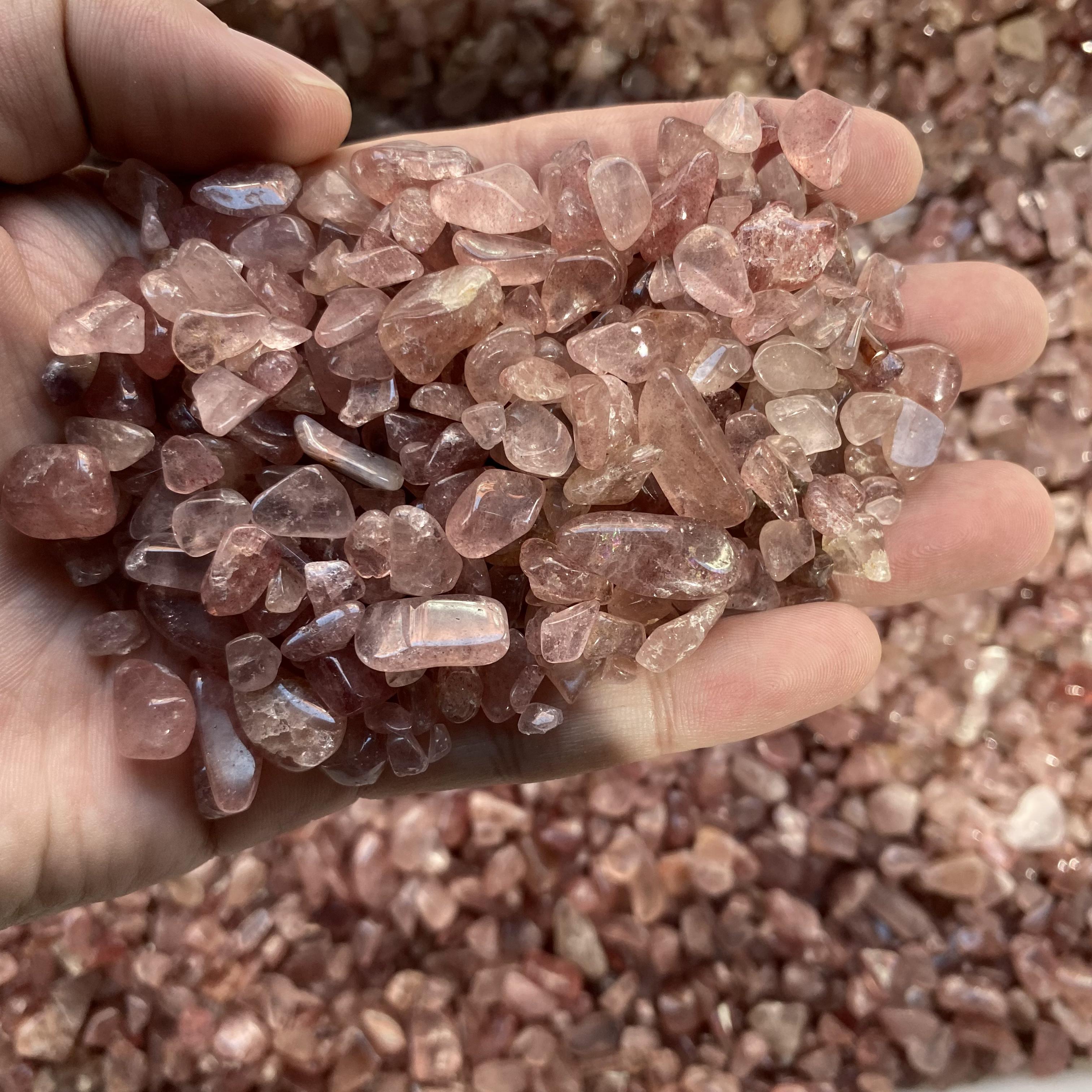 0.5-1.5cm Strawberry Quartz Crushed Stones In Bulk